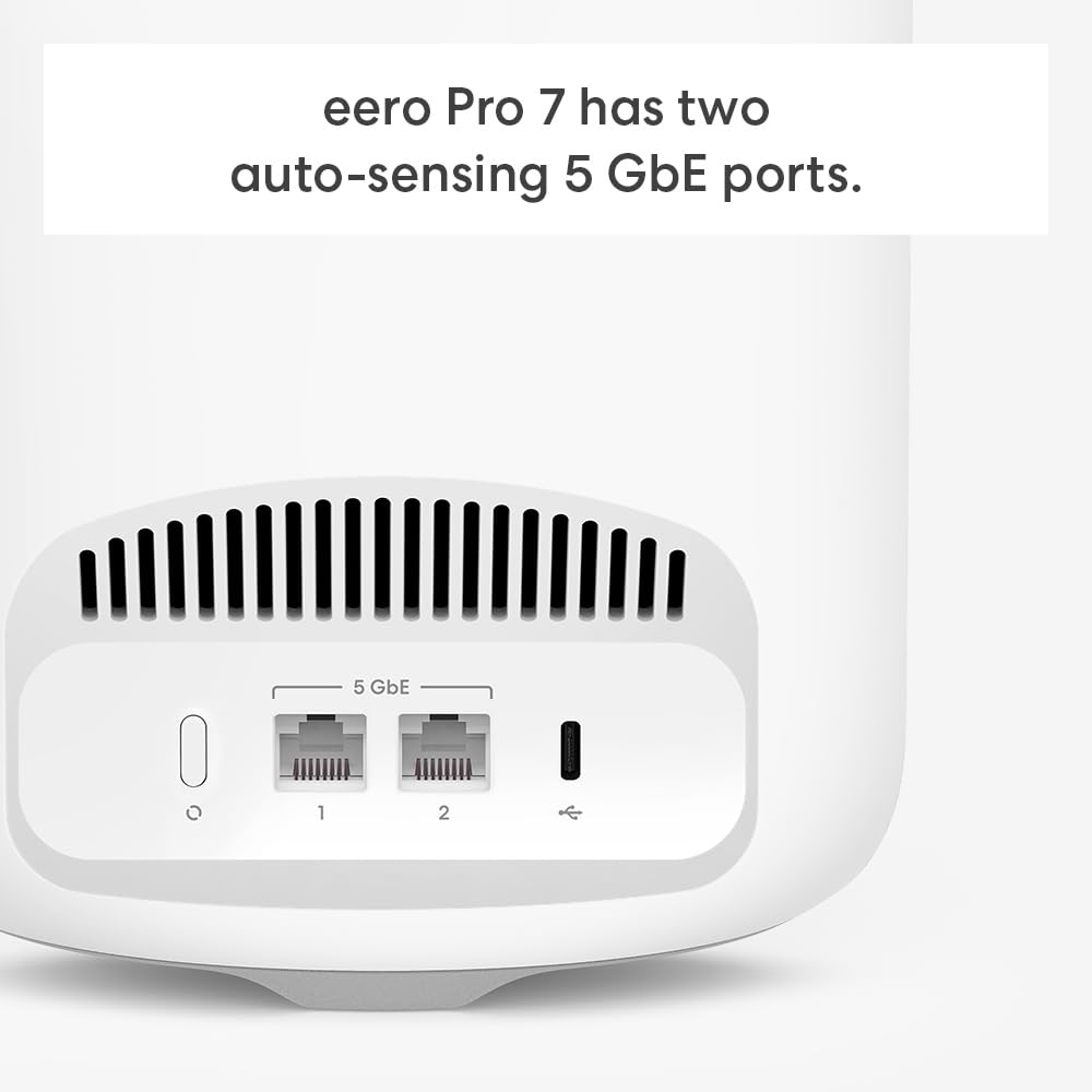 Amazon eero Pro 7 (1-pack) with Amazon eero Outdoor 7 (1-pack) mesh wifi system