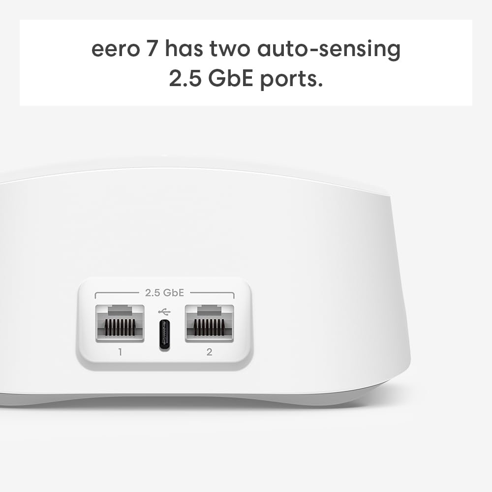 Amazon eero 7 (1-pack) with Amazon eero Outdoor 7 (1-pack) mesh wifi system